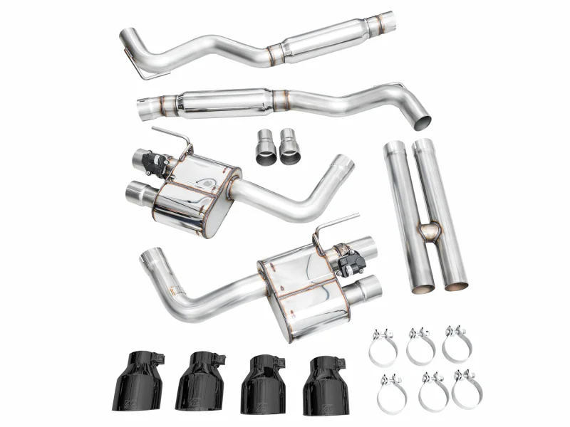 AWE 2024 Ford Mustang Dark Horse S650 RWD SwitchPath Catback Exhaust w/ Quad Diamond Black Tips - Image 16