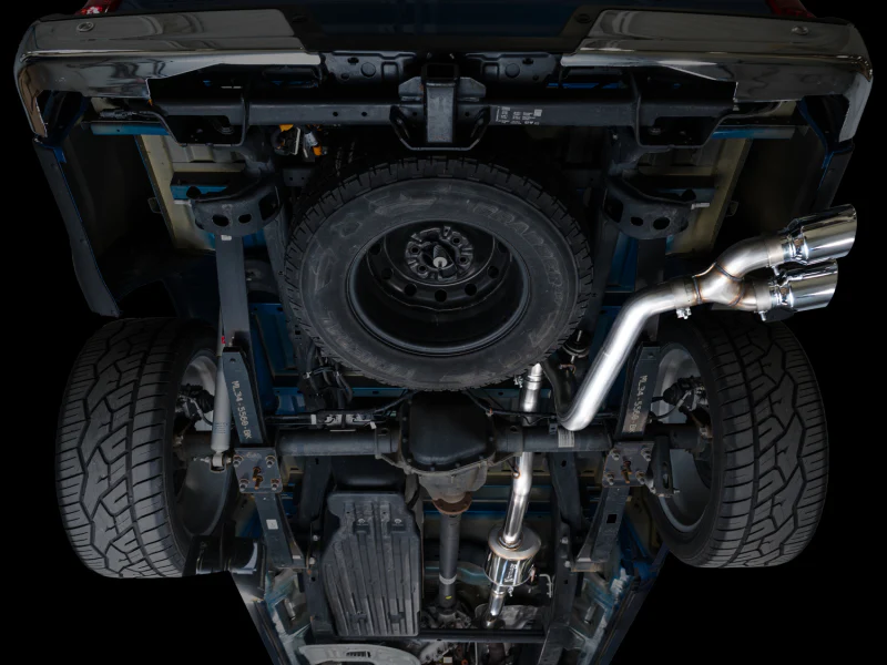 AWE 21-25 Ford F150 (14th Gen Reg Cab) Cat-Back Exhaust - 4.5in Dual Side Exit Chrome Tips - Image 10