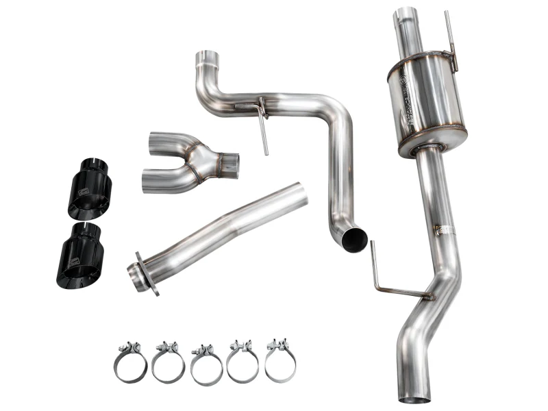 AWE 21-25 Ford F150 (14th Gen Reg Cab) Cat-Back Exhaust - 4.5in Dual Side Exit Diamond Black Tips - Image 12