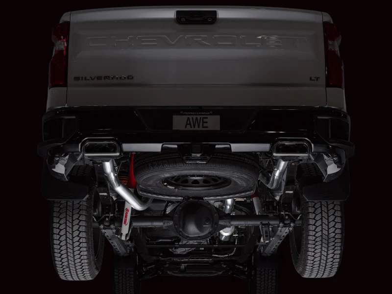 AWE 4th Gen GM 1500 6.2L Catback Split Rear Exit (w/ Bumper Cutouts) - OE Tips - Image 6