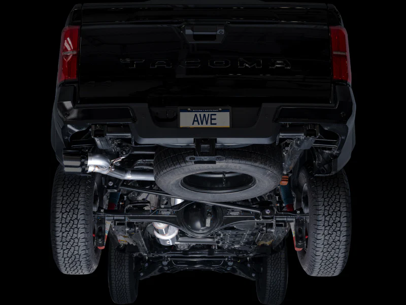 AWE Exhaust for 4th Gen Toyota Tacoma Dual Diamond Black Tips - Image 6