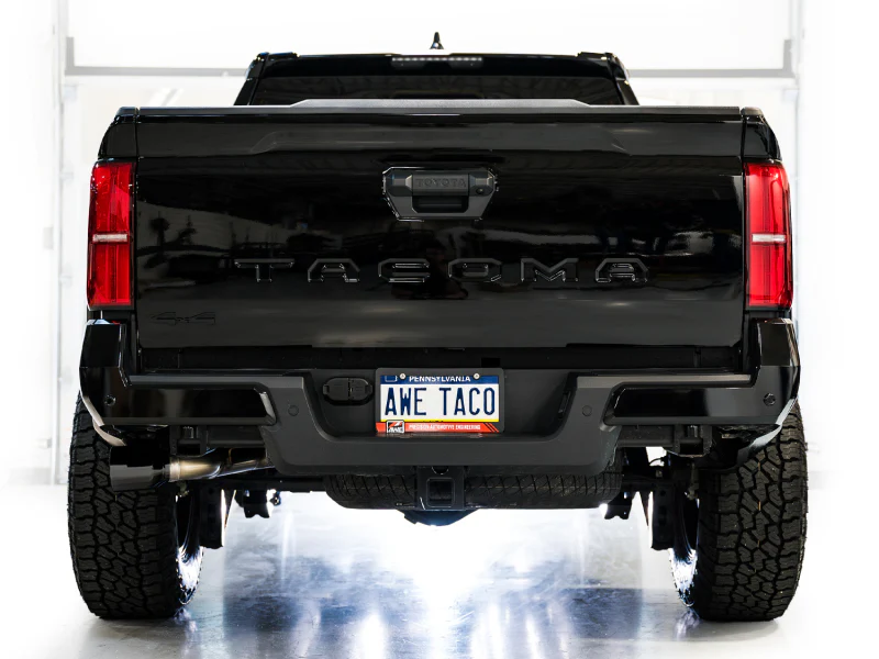 AWE Exhaust for 4th Gen Toyota Tacoma Dual Diamond Black Tips - Image 8