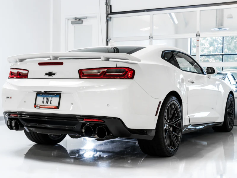 AWE Tuning 16-19 Chevy Camaro SS Non-Res Cat-Back Exhaust - Track Edition (Quad Diamond Black Tips) - Image 3