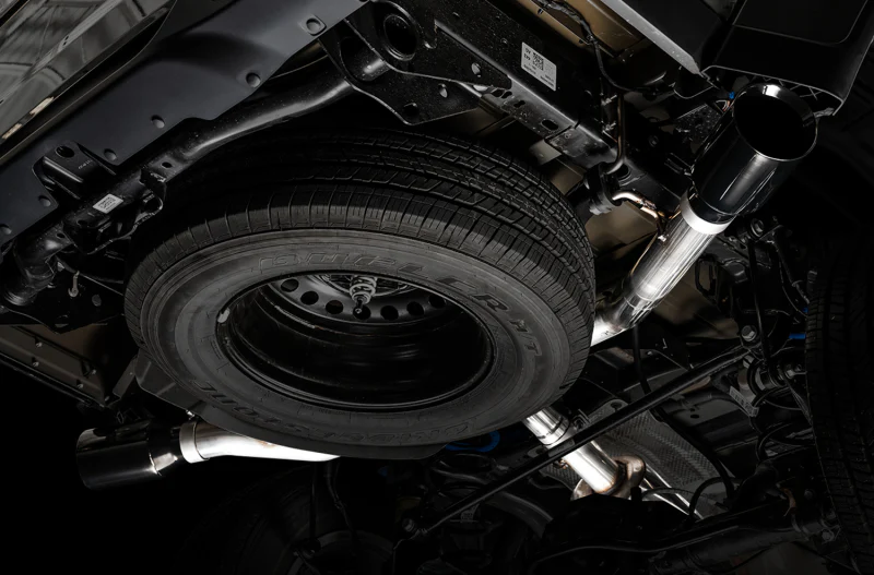 AWE Tuning 20-21 Jeep Gladiator JT 3.6L Tread Edition Cat-Back Dual Exhaust - Diamond Black Tip - Image 11
