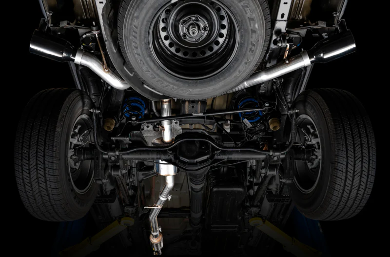 AWE Tuning 20-21 Jeep Gladiator JT 3.6L Tread Edition Cat-Back Dual Exhaust - Diamond Black Tip - Image 12