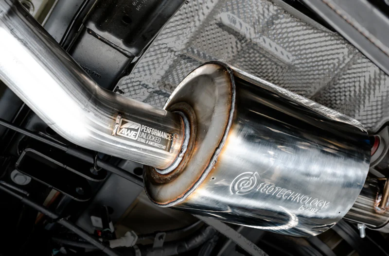 AWE Tuning 20-21 Jeep Gladiator JT 3.6L Tread Edition Cat-Back Dual Exhaust - Diamond Black Tip - Image 2