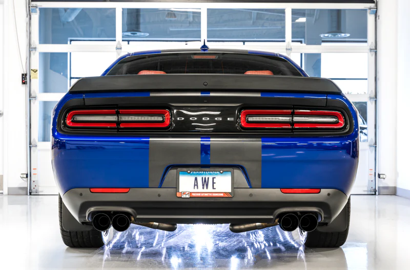 AWE Tuning 2015+ Dodge Challenger 6.4L/6.2L SC Track Edition Exhaust - Quad Diamond Black Tips - Image 2