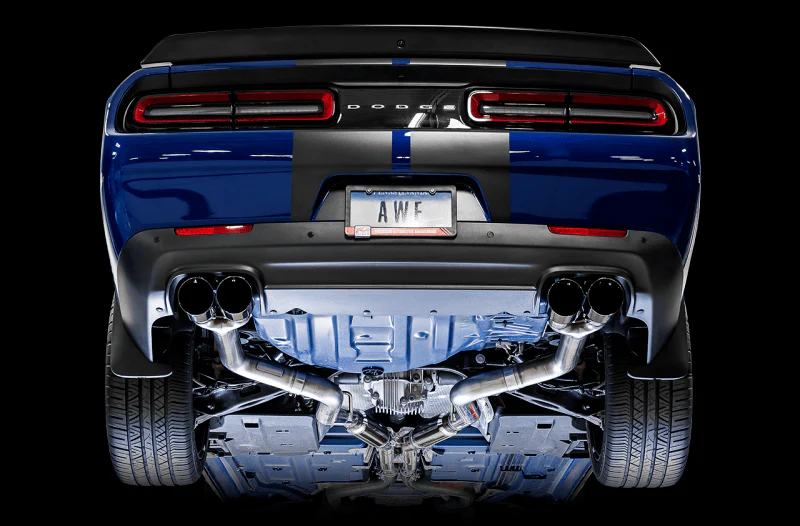 AWE Tuning 2015+ Dodge Challenger 6.4L/6.2L SC Track Edition Exhaust - Quad Diamond Black Tips - Image 4