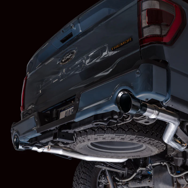 AWE Tuning 2021+ Ford F-150 Tremor (w/ Bumper Cutouts) 0FG Non-Resonated Catback -Diamond Black Tips - Image 5