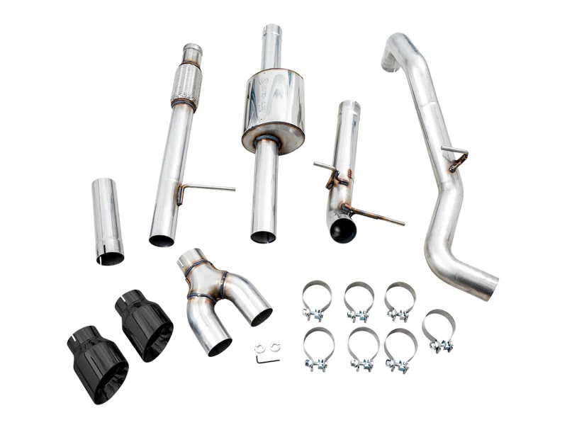 AWE Tuning 4th Gen GM 1500 5.3L 0FG Catback Dual Side Exit (Flat Bumper) - Diamond Tips - Image 4