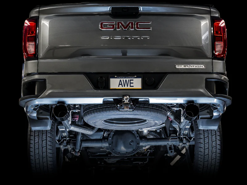 AWE Tuning 4th Gen GM 1500 5.3L 0FG Catback Split Rear Exit (Flat Bumper) - Dual Diamond Tips - Image 4