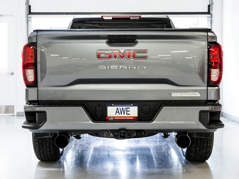 AWE Tuning 4th Gen GM 1500 5.3L 0FG Catback Split Rear Exit (Flat Bumper) - Dual Diamond Tips - Image 5