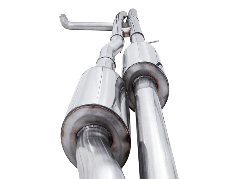 AWE Tuning 4th Gen GM 1500 6.2L 0FG Catback Split Rear Exit (w/ Bumper Cutouts) - Quad Chrome Tips - Image 9