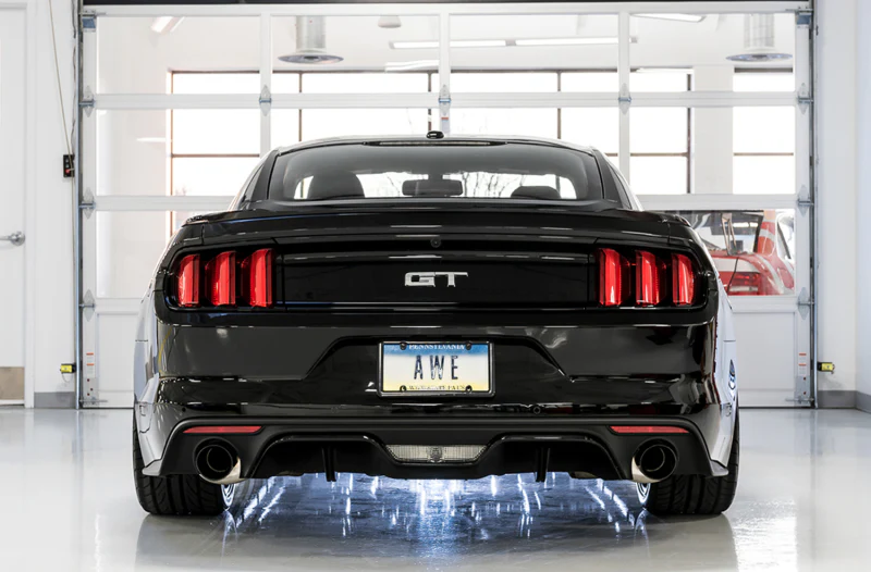 AWE Tuning S550 Mustang GT Cat-back Exhaust - Touring Edition (Diamond Black Tips) - Image 2
