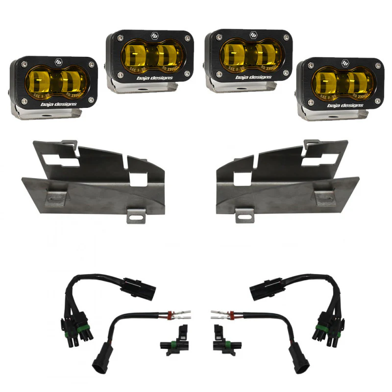 Baja Designs 19-22 Dodge RAM 1500 Rebel / 21-22 1500 TRX S2 SAE Dual Fog Pocket Light Kit - Amber - Image 2