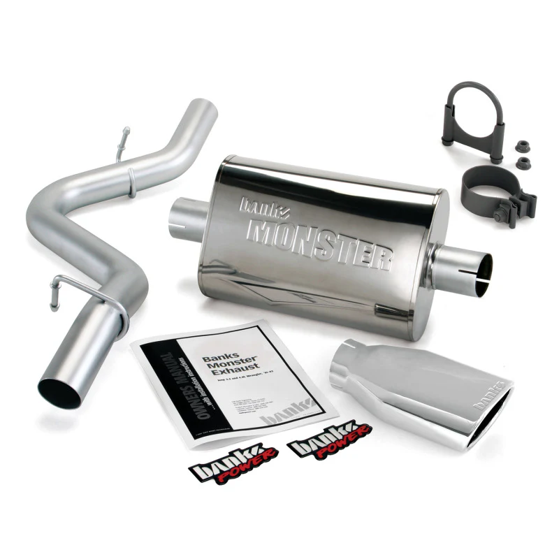 Banks Power 97-99 Jeep 2.5/4.0L Wrangler Slip Fit Cat Monster Exh Sys - SS Single Exh w/ Chrome Tip - Image 3
