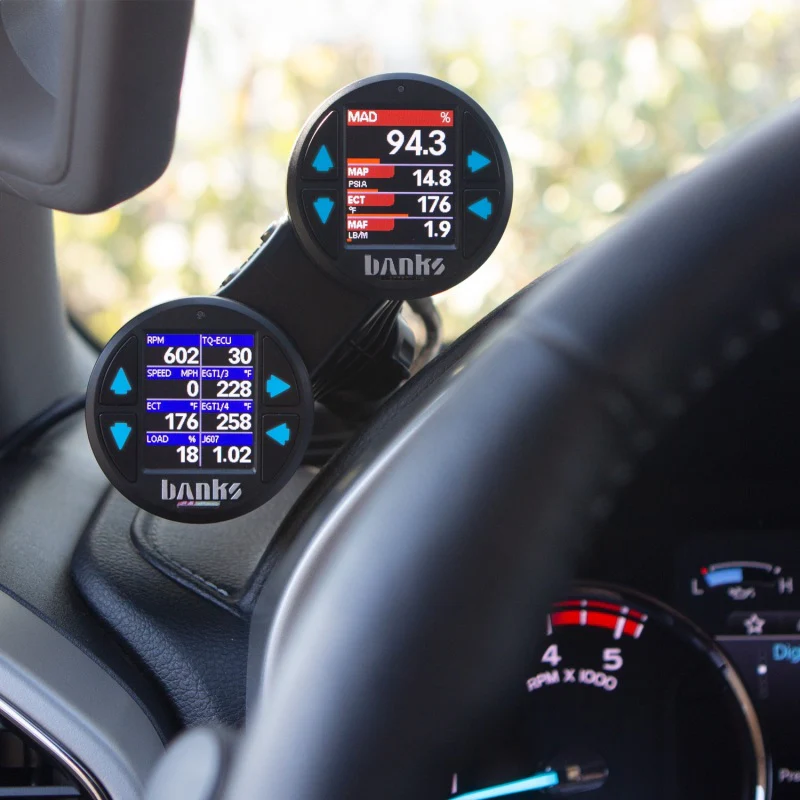 Banks Power Dual Gauge Pod Suction Mount For iDash 1.8 And 52mm Gauges - Image 4