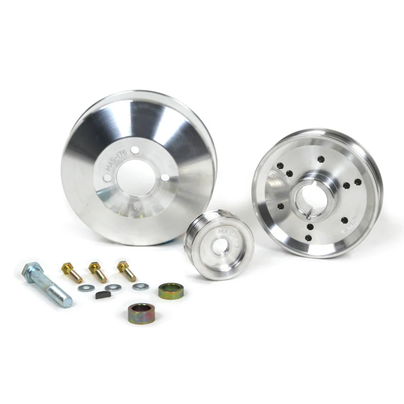BBK 96-01 Mustang 4.6 GT Cobra Underdrive Pulley Kit - Lightweight CNC Billet Aluminum (3pc) - Image 2
