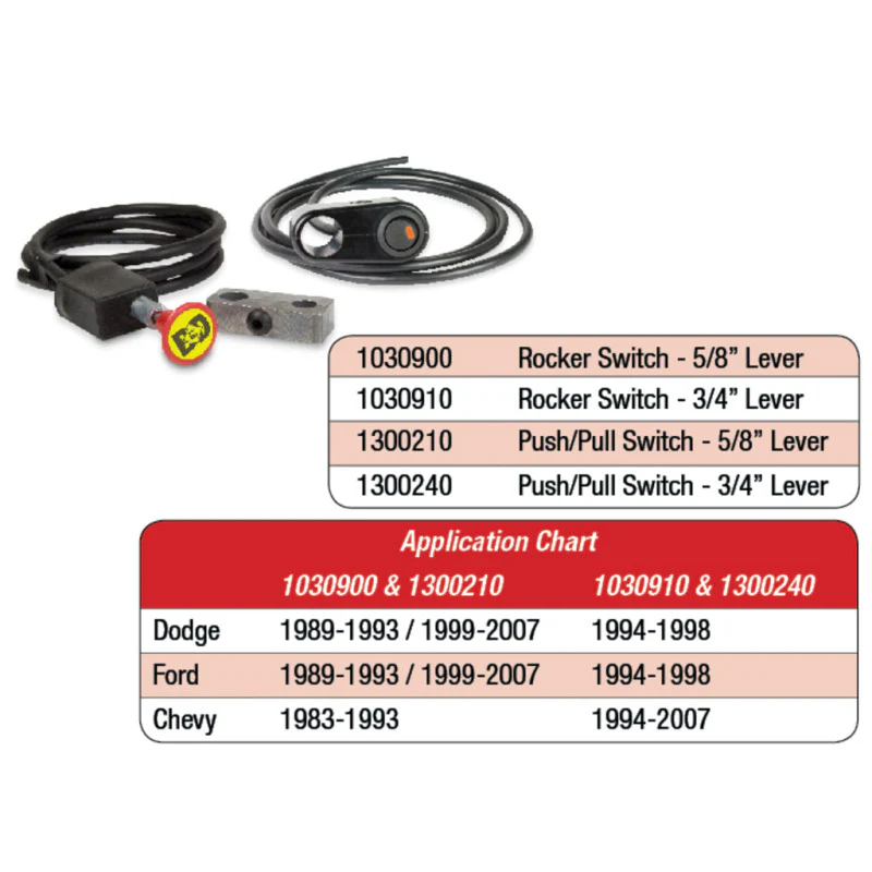 BD Diesel Push/Pull Switch Kit Exhaust Brake - 5/8in Manual Lever - Image 4