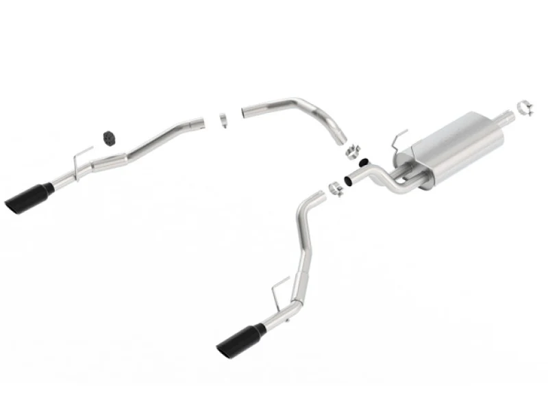 Borla 09-17 Ram 1500 5.7L V8 5in Single Tip Black Chrome Cat-Back Touring Exhaust Through Bumper - Image 2