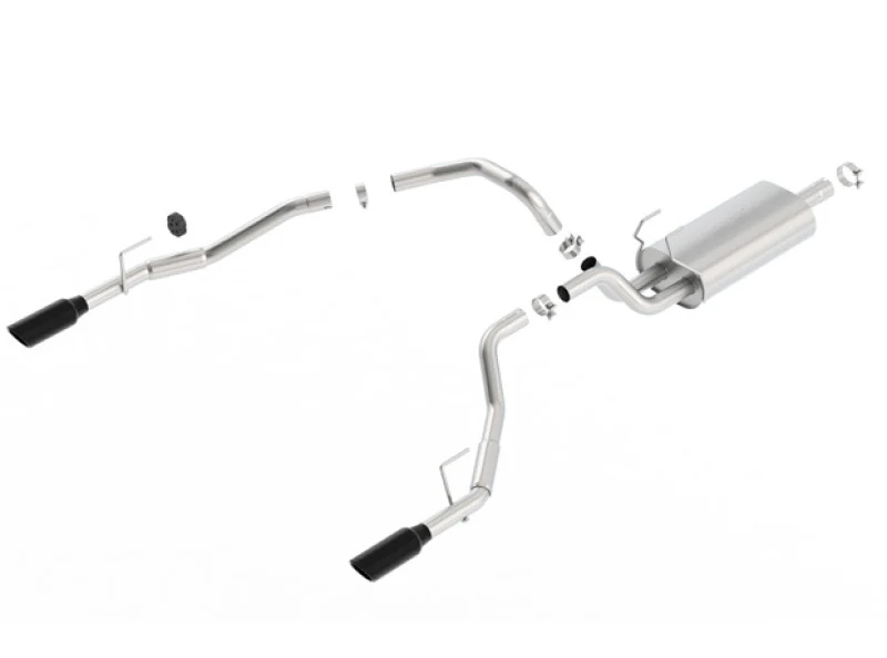 Borla 09-17 Ram 1500 5.7L V8 5in Single Tip Black Chrome Cat-Back Touring Exhaust Through Bumper - Image 5