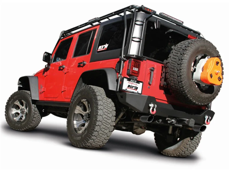 Borla 12-16 Jeep Wrangler 3.6L AT/MT 4DR 4WD S SQ RL AC SR 2.5in 2in TIP 3.5inx3.28in Black Chrome - Image 5