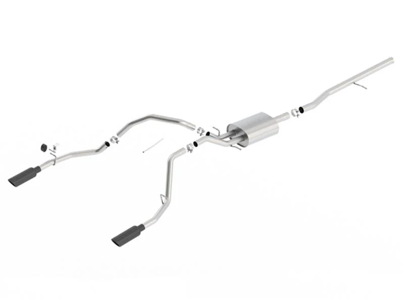 Borla 14 Silv/Sierra C/B Exhaust ATAK 1500 5.3L V8 AT/MT 2&4WD Ext Cab (78.7) WB - Black Chrome - Image 2
