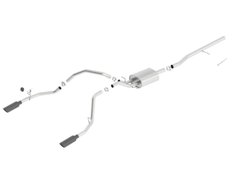 Borla 14 Silv/Sierra C/B Exhaust ATAK 1500 5.3L V8 AT/MT 2&4WD Ext Cab (78.7) WB - Black Chrome - Image 4