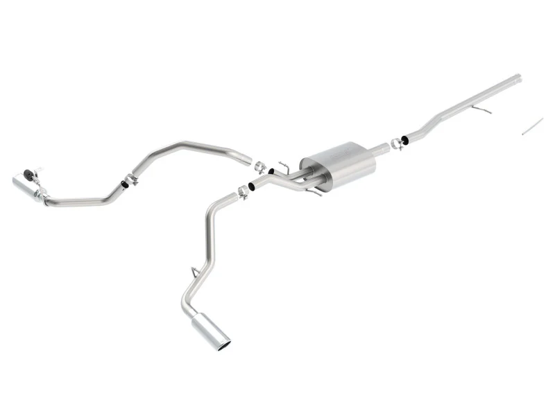 Borla 14 Silv/Sierra C/B Exhaust S-Type 1500 5.3L V8 AT/MT 2&4WD Ext Cab Split Side Exit - Image 4