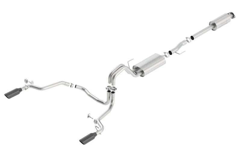 Borla 15-17 Ford F-150 2.7L/ 3.5L EcoBoost/ 5.0L V8 Rear Exit S-Type Catback Exhaust Black Chrome - Image 3