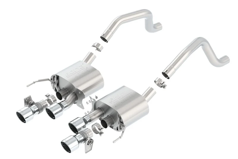 Borla 15 Chevy Corvette C7 ZO6 6.2L w/o AFM w/ NPP ATAK Quad RD RL IC Tips Center Rear Exit Exhaust - Image 4