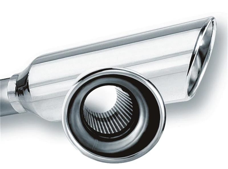 Borla 2.25in Inlet 4in Round Rolled Angle Cut Resonated x 13in Long Exhaust Tip - Image 3