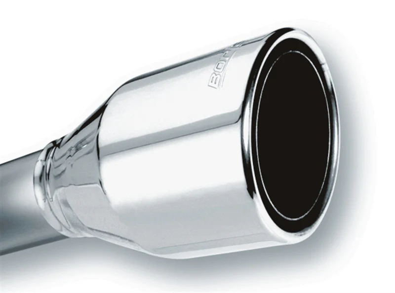 Borla 2.5in Inlet 4.5in Round Rolled Angle Cut Phantom X 7.75in Long Embossed Universal Exhaust Tips - Image 2