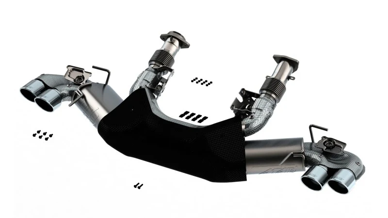 Borla 2020 Chevrolet Corvette C8 6.2L ATAK 3in Exhaust System Dual Round A/C Tips 4inx 4.75in - Image 4