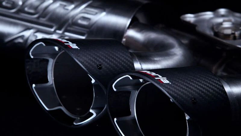Borla 2020 Chevrolet Corvette C8 6.2L ATAK 3in Exhaust System Dual Round Angle Cut Carbon Fiber Tips - Image 2