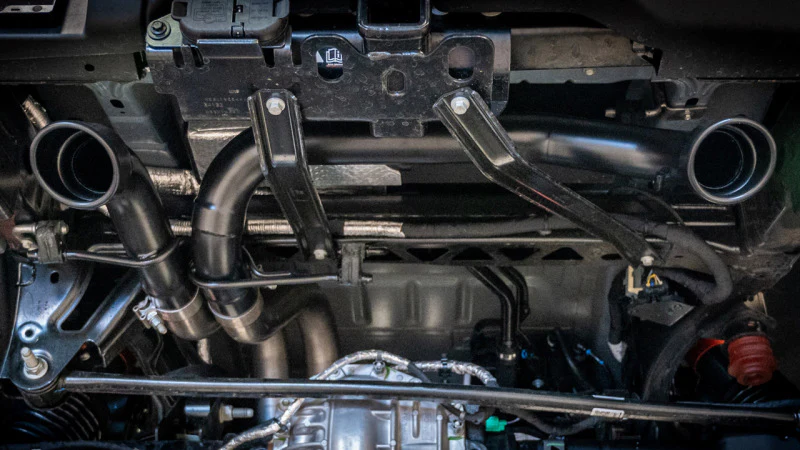 Borla 22-24 Ford Bronco Raptor V6 Turbo AT 2WD / 4WD ATAK Catback Exhaust w/ 4in Black Coated Tips - Image 2