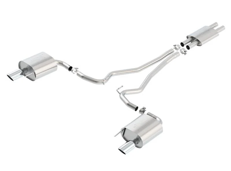 Borla ATAK Cat Back 15 Ford Mustang 3.7L V6 MT/AT 2.25in Pipe 4in Single Round Rolled Tips - Image 2