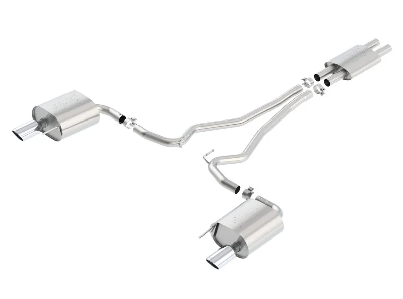 Borla ATAK Cat Back 15 Ford Mustang 3.7L V6 MT/AT 2.25in Pipe 4in Single Round Rolled Tips - Image 4
