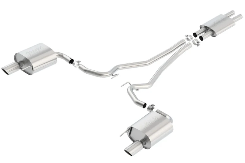 Borla Cat Back 15-17 Ford Mustang 3.7L V6 MT/AT 2.25in Pipe 4in Single Round Rolled Tips - Image 2