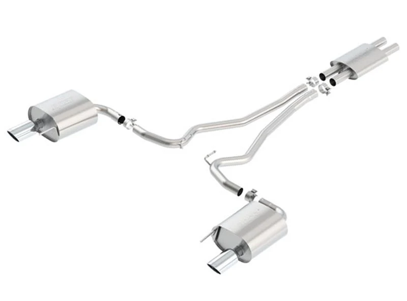 Borla Cat Back 15-17 Ford Mustang 3.7L V6 MT/AT 2.25in Pipe 4in Single Round Rolled Tips - Image 3