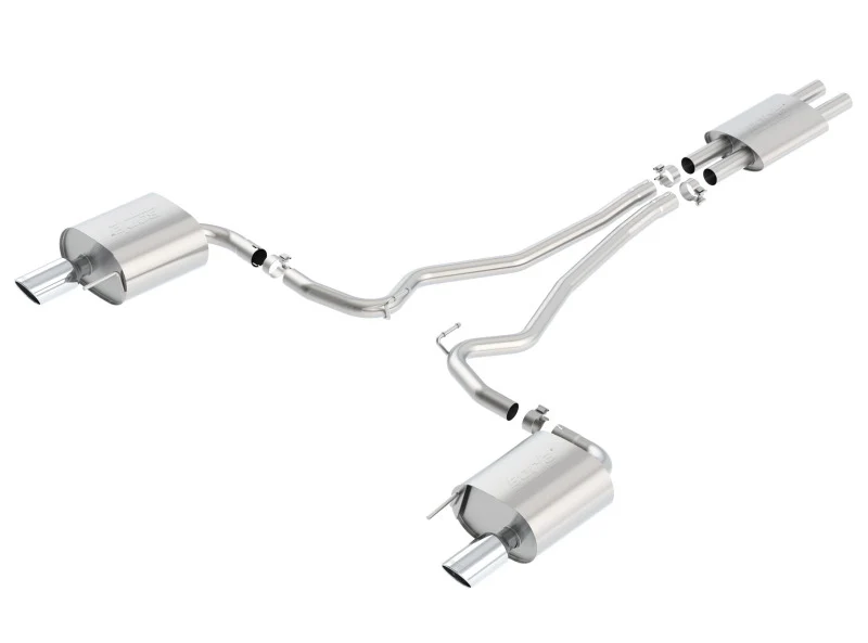 Borla Cat Back 15-17 Ford Mustang 3.7L V6 MT/AT 2.25in Pipe 4in Single Round Rolled Tips - Image 4