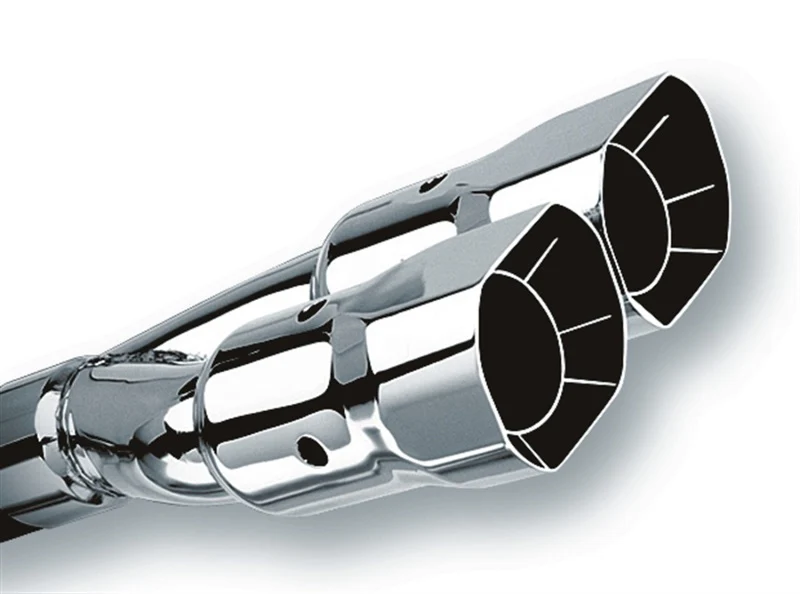 Borla Universal Polished Tip Dual Square Angle-Cut Intercooled (inlet 2 1/2in. Outlet 2 7/8 x 3 3/8i - Image 2