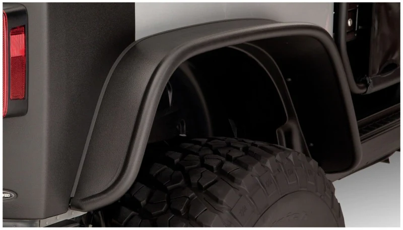 Bushwacker 07-18 Jeep Wrangler Flat Style Flares 4pc Fits 2-Door Sport Utility Only - Black - Image 6