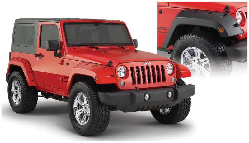 Bushwacker 07-18 Jeep Wrangler Pocket Style Flares 2pc - Black - Image 2