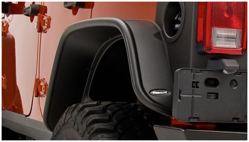 Bushwacker 07-18 Jeep Wrangler Unlimited Flat Style Flares 2pc 4-Door Sport Utility Only - Black - Image 3
