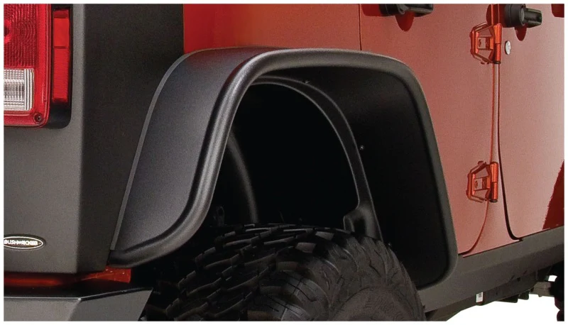 Bushwacker 07-18 Jeep Wrangler Unlimited Flat Style Flares 2pc 4-Door Sport Utility Only - Black - Image 4