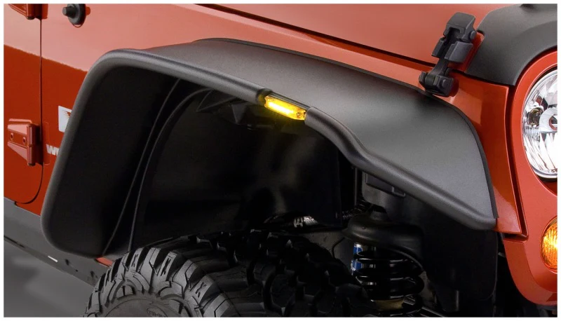 Bushwacker 07-18 Jeep Wrangler Unlimited Flat Style Flares 4pc 4-Door Sport Utility Only - Black - Image 6