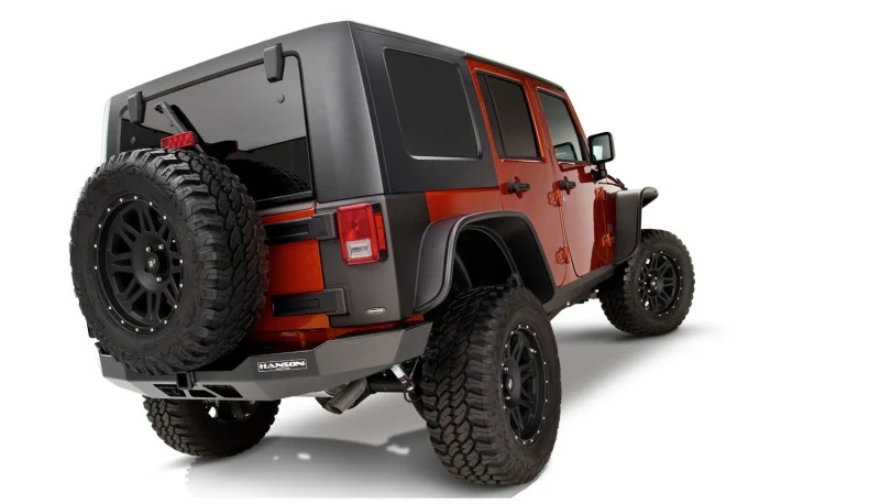 Bushwacker 07-18 Jeep Wrangler Unlimited Flat Style Flares 4pc 4-Door Sport Utility Only - Black - Image 8