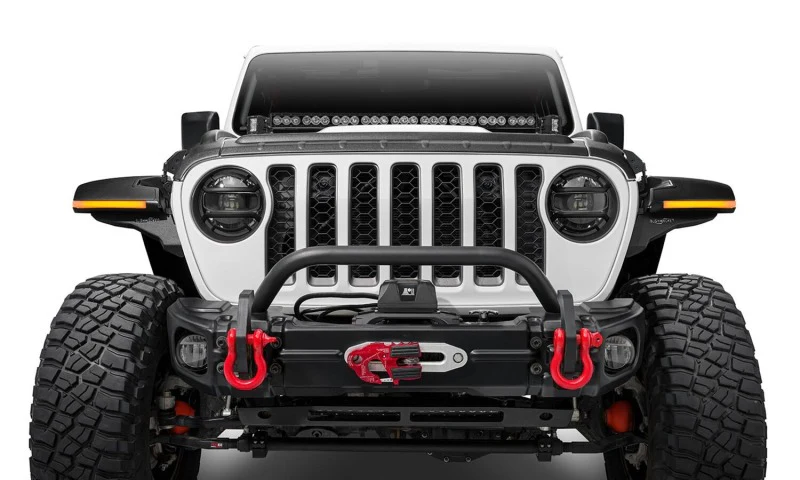 Bushwacker 18-22 Jeep Wrangler 2/4dr / 20-22 Jeep Gladiator Trail Armor Hood Armor (3pc) - Tex. Blk - Image 3