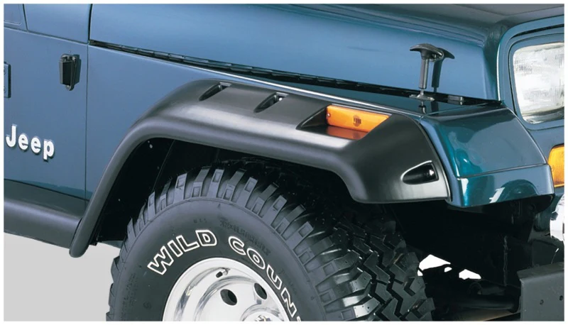 Bushwacker 87-95 Jeep Wrangler Cutout Style Flares 4pc Cutting Optional Not Renegade - Black - Image 3